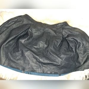 Gap REAL leather navy skirt nwt